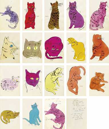 安迪·沃霍尔。 25只猫的名字[d]山姆和一只蓝猫，纽约，艺术家，约1954年