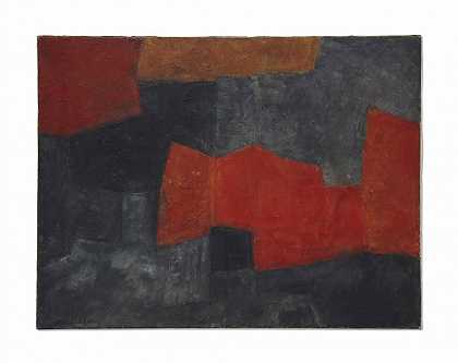 谢尔盖•波利雅科夫 抽象构图灰色、橙色和红色
