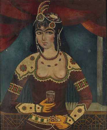 非女性肖像 伊朗Qadjar，19世纪
