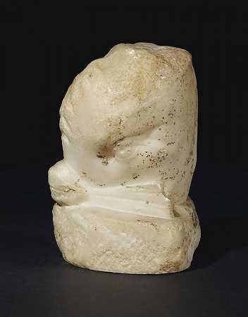 大理石海豚头碎片 罗马艺术，公元一世纪至二世纪。