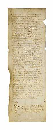 [奴隶制]——十四世纪末的尼提安手稿。羊皮纸 无 题
