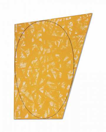 罗伯特·曼戈尔德 带有绘制椭圆的不规则黄色/橙色区域