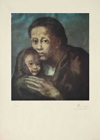 巴勃罗·毕加索之后 母亲和孩子与披肩，来自：巴塞罗那套房