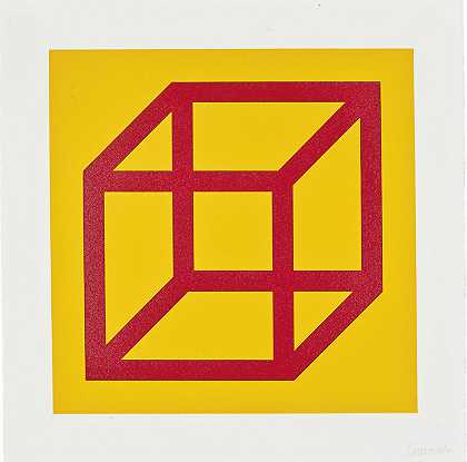 索尔·莱维特 一个盘子，来自：彩色开放立方体