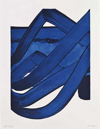 皮埃尔·苏拉热 抽象绘画，来自：第二十四届奥林匹克运动会官方艺术作品集，韩国首尔