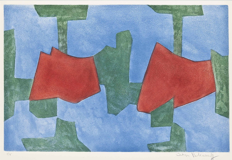 Composition in Blue, Green, and Red