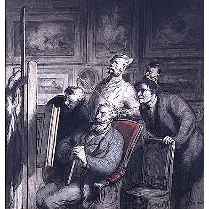 《业余爱好者》杜米尔1865年绘画作品赏析