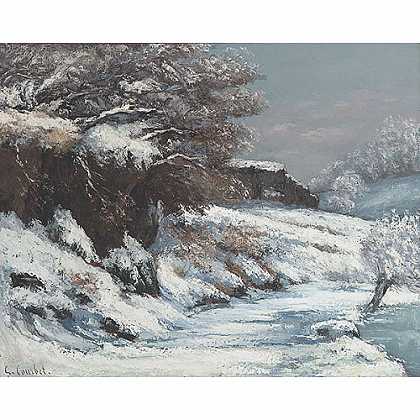《雪景》高尔培1866年绘画作品赏析