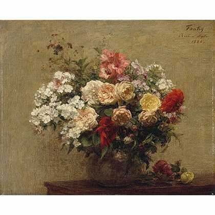 《夏季花朵》方汀1880年绘画作品赏析