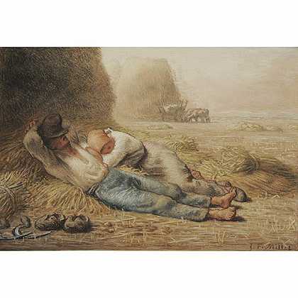 《午睡》米勒1866年绘画作品赏析