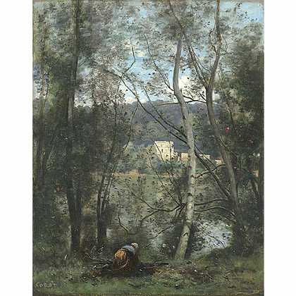 《收集木柴的妇女》柯罗1871年绘画作品赏析