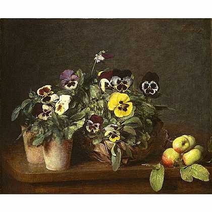 《三色紫罗兰》方汀1874年绘画作品赏析