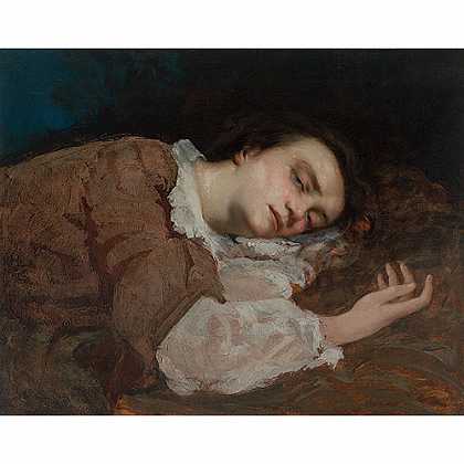 《塞纳河畔的女孩（夏季）》高尔培1856年绘画作品赏析