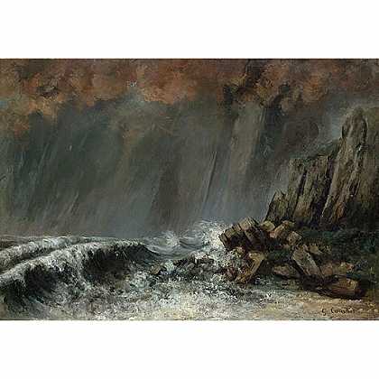《排水口》高尔培1870年绘画作品赏析