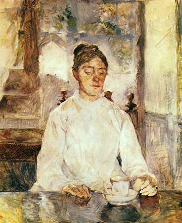 《艺术家的母亲，早餐时的伯爵夫人阿德勒德图卢兹洛特雷克》肖像绘画赏析