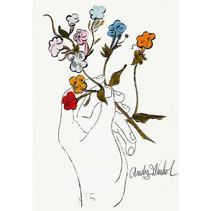 《手与花》安迪沃荷1956年绘画作品赏析