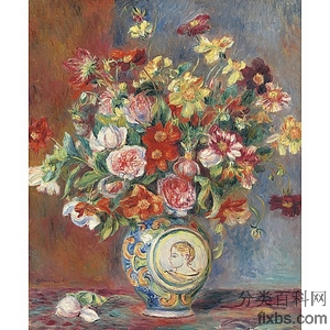 《瓶花》雷诺阿1881年绘画作品赏析