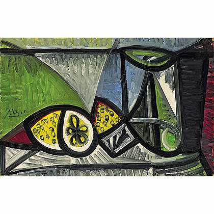 《柠檬和玻璃》毕加索1944年绘画作品赏析