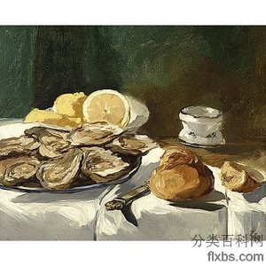 《牡蛎·柠檬·奶油的静物》马奈1876年绘画作品赏析