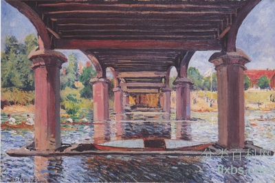 《汉普顿庭院的桥》风景绘画赏析