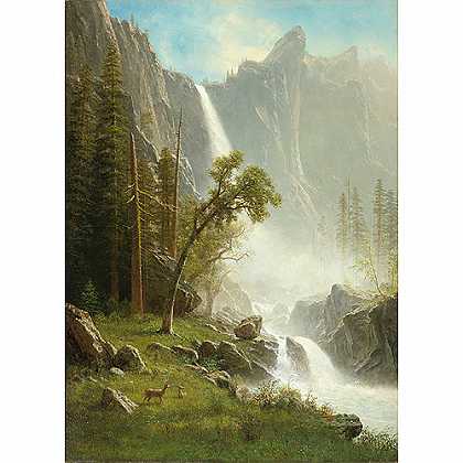 《优胜美地瀑布》比斯塔特1871年绘画作品赏析