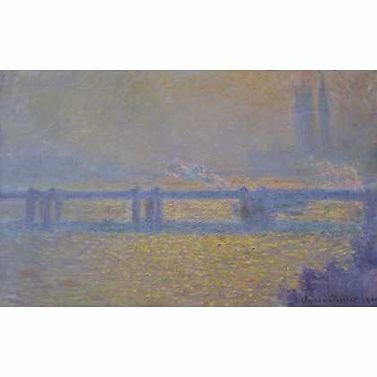 《阴天的查林柯罗士桥》莫奈1900年绘画作品赏析
