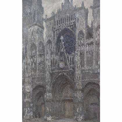 《阴霾天气下的卢昂主教堂》莫奈1892年绘画作品赏析