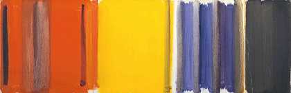 《猩红色，柠檬色和深蓝色：1957年3月》抽象画作品赏析