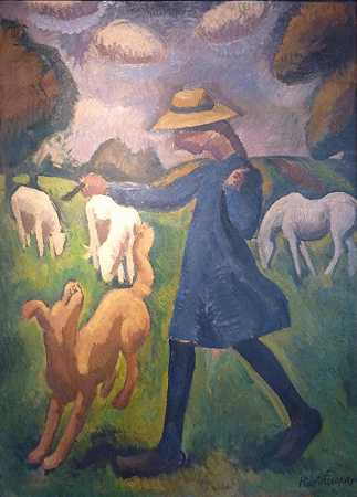 《牧羊女。春天玛丽的孩子》风俗绘画赏析