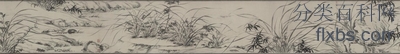 《漪兰竹石图 段3》花卉绘画赏析