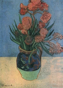 《静物：有夹竹桃的花瓶》梵高绘画作品赏析