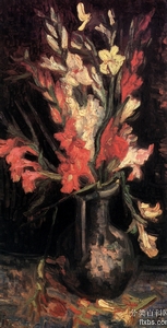 《装着红剑兰的花瓶》梵高绘画作品赏析