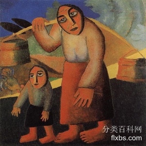 《农妇与桶和一个孩子》肖像绘画赏析