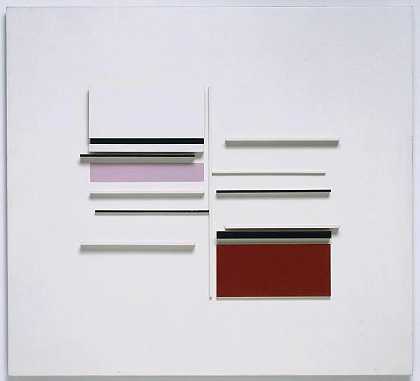 《抽象的白色，黑色，印第安和淡紫色》抽象画作品赏析
