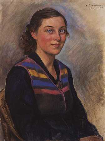《伊琳娜扎科洛德基娜的肖像》肖像绘画赏析