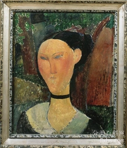 《戴天鹅绒丝带的女人》肖像绘画赏析