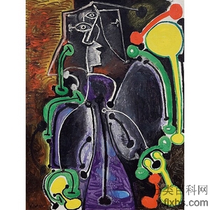 《坐着的女人》毕加索1949年绘画作品赏析