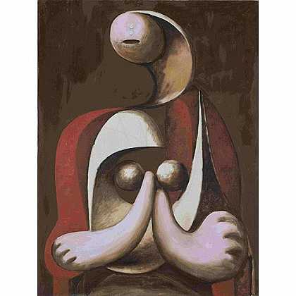 《坐在红色扶手椅上的女人》毕加索1932年绘画作品赏析
