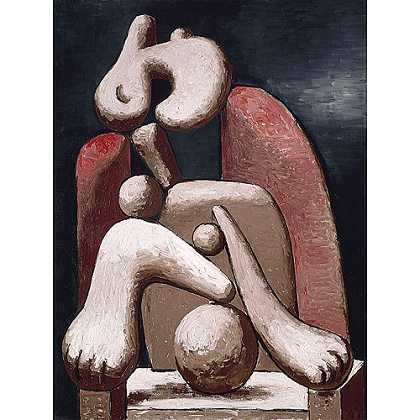 《坐在红扶手椅中的女人》毕加索1932年绘画作品赏析