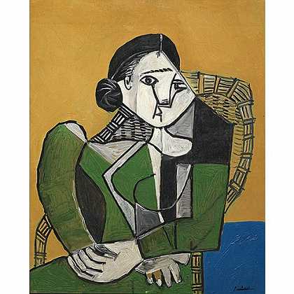 《坐在扶手椅上的女人》毕加索1953年绘画作品赏析