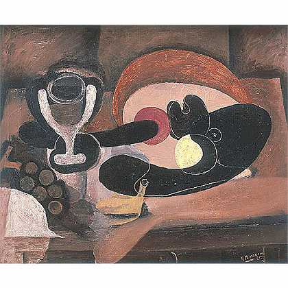 《水果盘与静物》布拉克1932年绘画作品赏析