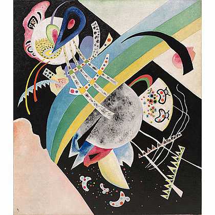 《在黑色的圈圈》康定斯基1921年绘画作品赏析