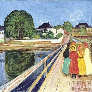 《桥上的女孩》蒙克1902年绘画作品赏析