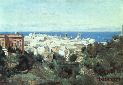 《热那亚风光》城市油画风景作品赏析