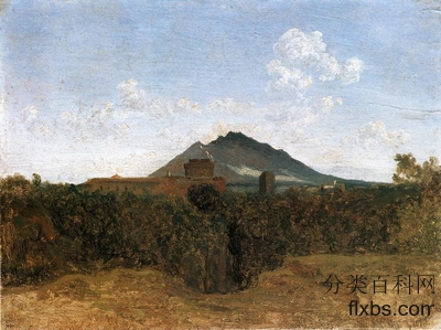 《奇维塔卡斯泰拉纳和索拉特山》风景绘画赏析