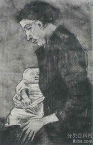 《护理宝宝的西恩半身像》梵高绘画作品赏析