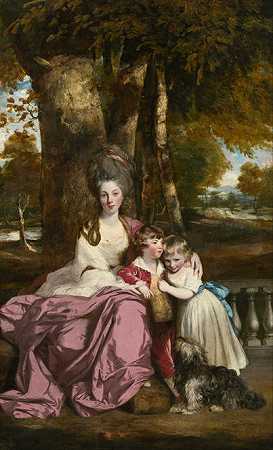 《伊利莎白德尔美夫人和她的孩子》肖像绘画赏析
