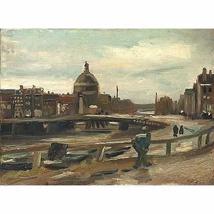 《辛格运河与路德会圆形教堂》梵高1885年绘画作品赏析