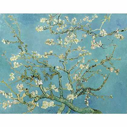 《盛开的杏树》梵高1890年绘画作品赏析