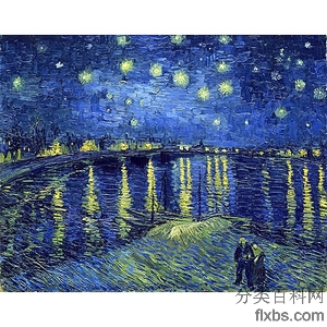 《隆河的星夜》梵高1888年绘画作品赏析